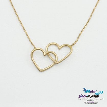 گردنبند طلا - طرح قلب تو در تو-MM1292